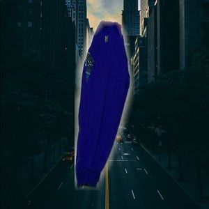 Royal blue jogger with zip up details. Pockets included